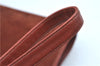 Authentic Christian Dior Shoulder Cross Body Bag Purse Suede Leather Brown J8950