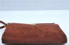 Authentic Christian Dior Shoulder Cross Body Bag Purse Suede Leather Brown J8950