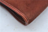 Authentic Christian Dior Shoulder Cross Body Bag Purse Suede Leather Brown J8950