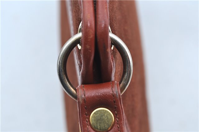 Authentic Christian Dior Shoulder Cross Body Bag Purse Suede Leather Brown J8950