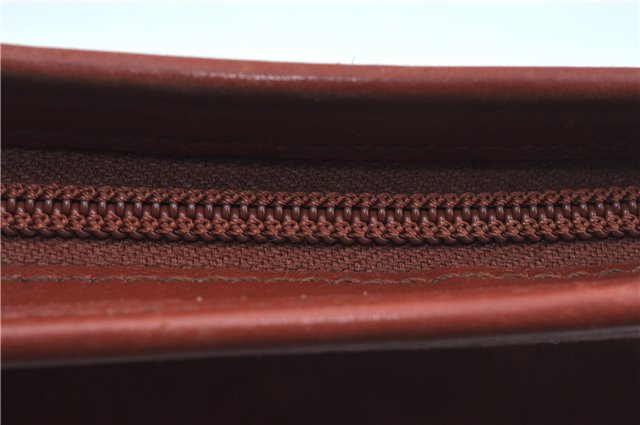 Authentic Christian Dior Shoulder Cross Body Bag Purse Suede Leather Brown J8950