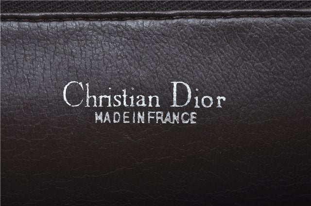 Authentic Christian Dior Shoulder Cross Body Bag Purse Suede Leather Brown J8950
