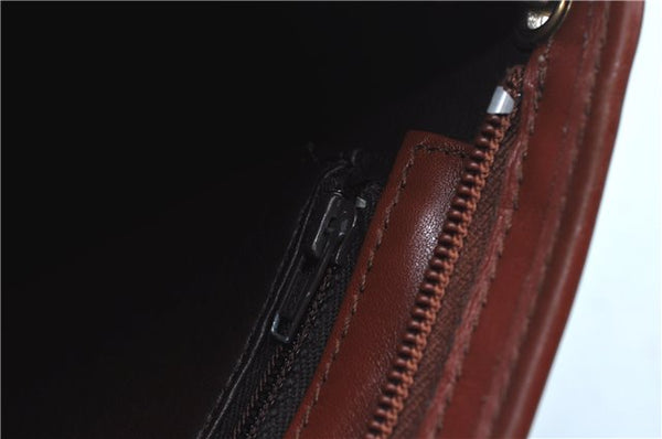 Authentic Christian Dior Shoulder Cross Body Bag Purse Suede Leather Brown J8950