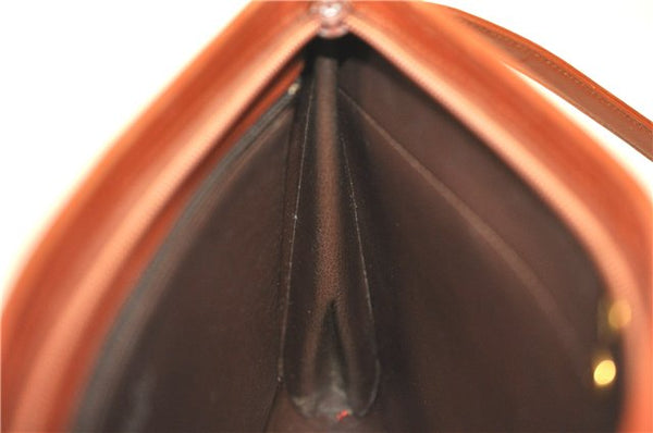 Authentic Christian Dior Shoulder Cross Body Bag Purse Suede Leather Brown J8950
