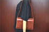 Authentic Christian Dior Shoulder Cross Body Bag Purse Suede Leather Brown J8950