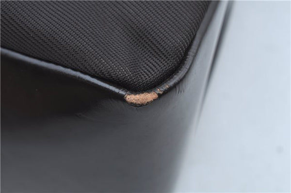 Authentic GUCCI Bamboo Tote Hand Bag Nylon Leather Brown J8951