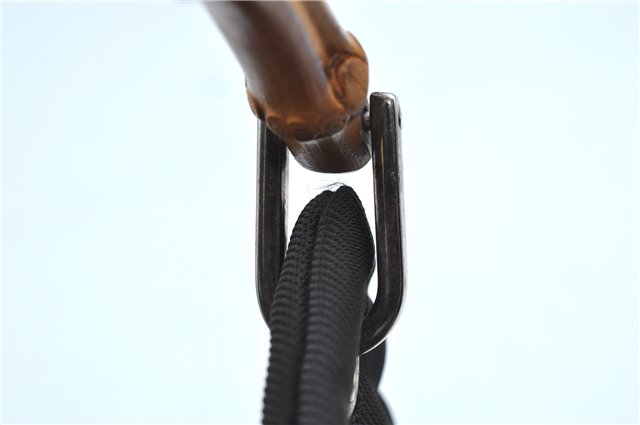 Authentic GUCCI Bamboo Tote Hand Bag Nylon Leather Brown J8951