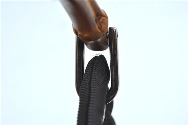 Authentic GUCCI Bamboo Tote Hand Bag Nylon Leather Brown J8951