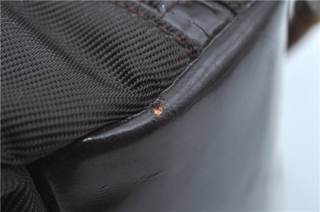 Authentic GUCCI Bamboo Tote Hand Bag Nylon Leather Brown J8951