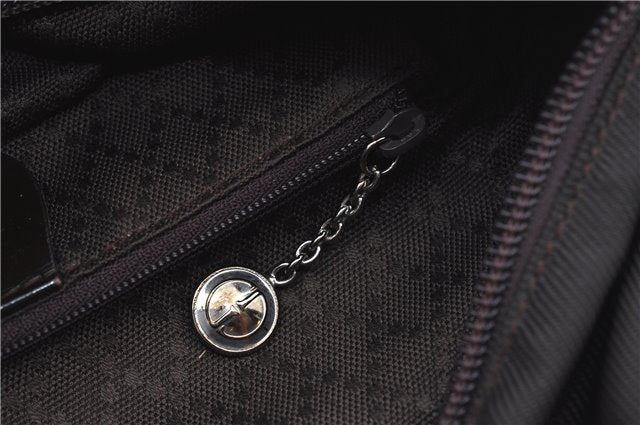 Authentic GUCCI Bamboo Tote Hand Bag Nylon Leather Brown J8951