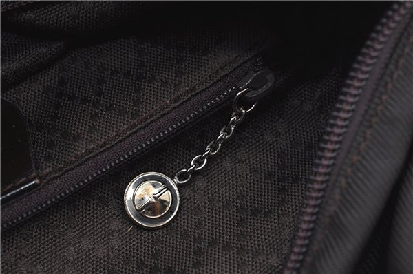 Authentic GUCCI Bamboo Tote Hand Bag Nylon Leather Brown J8951