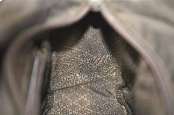 Authentic GUCCI Bamboo Tote Hand Bag Nylon Leather Brown J8951