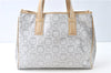 Authentic Ferragamo Gancini Leather Shoulder Tote Bag White J8952