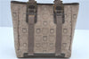 Authentic Ferragamo Gancini Canvas Leather Shoulder Tote Bag Beige Brown J8953