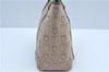 Authentic Ferragamo Gancini Canvas Leather Shoulder Tote Bag Beige Brown J8953