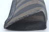 Authentic FENDI Pequin Clutch Hand Bag Purse PVC Leather Brown Black J8954