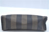 Authentic FENDI Pequin Clutch Hand Bag Purse PVC Leather Brown Black J8954