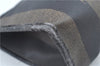 Authentic FENDI Pequin Clutch Hand Bag Purse PVC Leather Brown Black J8954