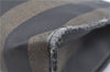 Authentic FENDI Pequin Clutch Hand Bag Purse PVC Leather Brown Black J8954