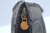 Authentic FENDI Pequin Clutch Hand Bag Purse PVC Leather Brown Black J8954