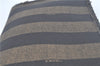 Authentic FENDI Pequin Clutch Hand Bag Purse PVC Leather Brown Black J8954