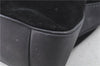 Authentic GUCCI Bamboo Hand Shoulder Bag Suede Leather Black 0011638 Junk J8965