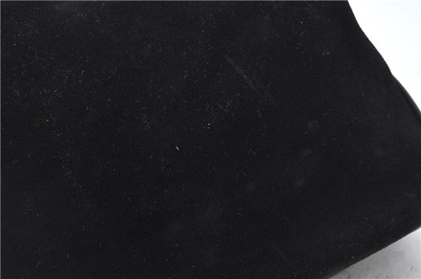 Authentic GUCCI Bamboo Hand Shoulder Bag Suede Leather Black 0011638 Junk J8965