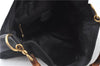 Authentic GUCCI Bamboo Hand Shoulder Bag Suede Leather Black 0011638 Junk J8965