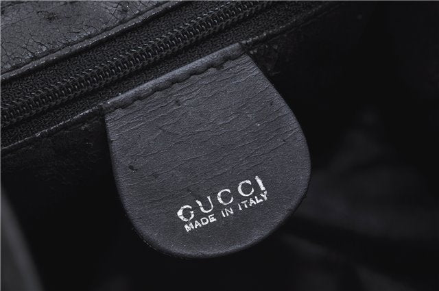 Authentic GUCCI Bamboo Hand Shoulder Bag Suede Leather Black 0011638 Junk J8965