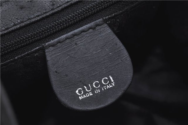 Authentic GUCCI Bamboo Hand Shoulder Bag Suede Leather Black 0011638 Junk J8965