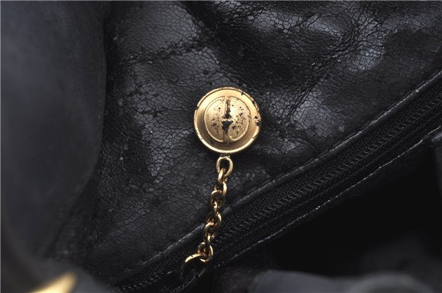 Authentic GUCCI Bamboo Hand Shoulder Bag Suede Leather Black 0011638 Junk J8965