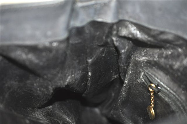 Authentic GUCCI Bamboo Hand Shoulder Bag Suede Leather Black 0011638 Junk J8965