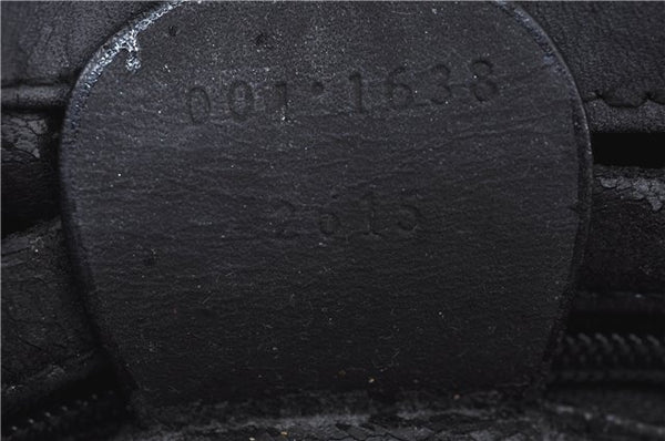 Authentic GUCCI Bamboo Hand Shoulder Bag Suede Leather Black 0011638 Junk J8965