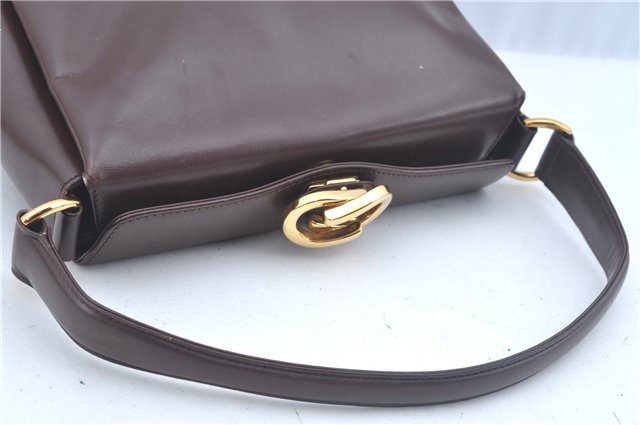 Authentic GUCCI Shoulder Hand Bag Purse Leather Brown J8969