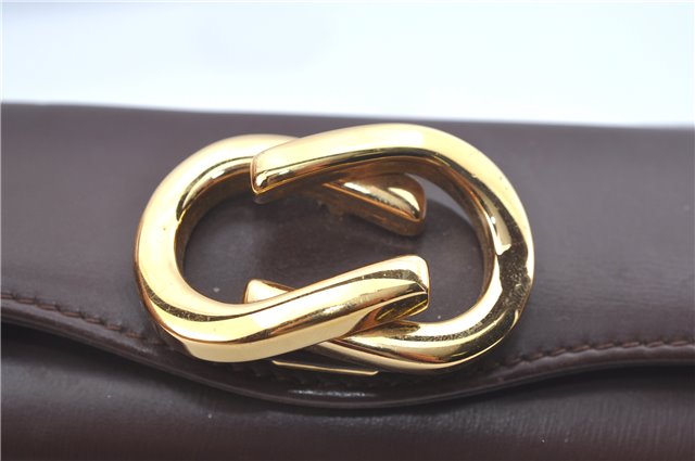 Authentic GUCCI Shoulder Hand Bag Purse Leather Brown J8969