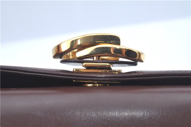 Authentic GUCCI Shoulder Hand Bag Purse Leather Brown J8969