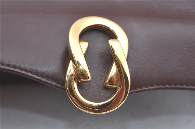 Authentic GUCCI Shoulder Hand Bag Purse Leather Brown J8969