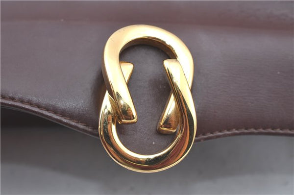 Authentic GUCCI Shoulder Hand Bag Purse Leather Brown J8969