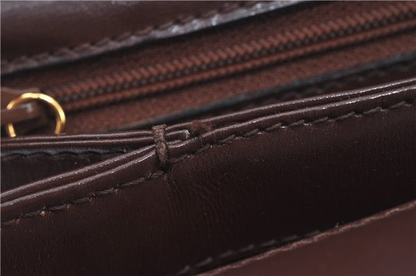 Authentic GUCCI Shoulder Hand Bag Purse Leather Brown J8969