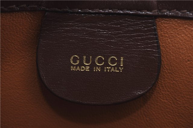 Authentic GUCCI Shoulder Hand Bag Purse Leather Brown J8969