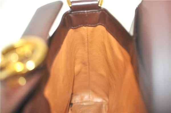 Authentic GUCCI Shoulder Hand Bag Purse Leather Brown J8969