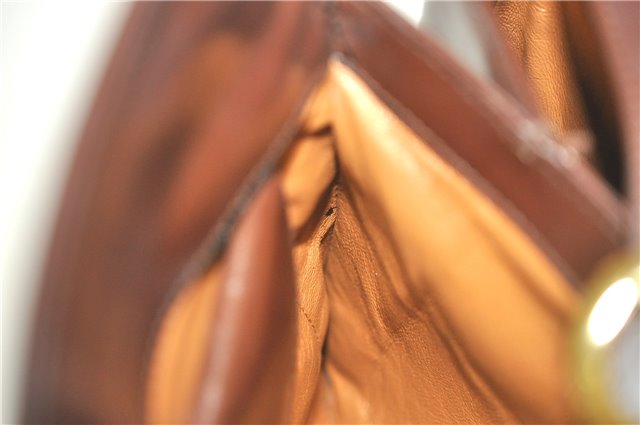 Authentic GUCCI Shoulder Hand Bag Purse Leather Brown J8969