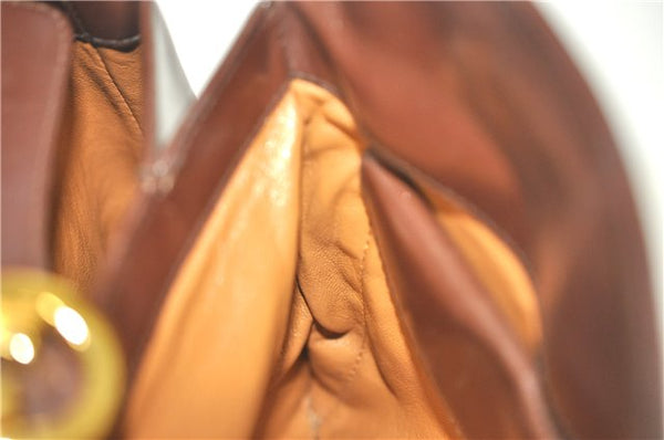 Authentic GUCCI Shoulder Hand Bag Purse Leather Brown J8969