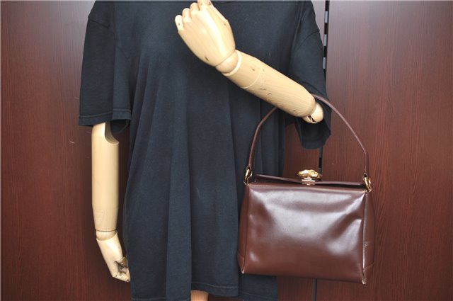 Authentic GUCCI Shoulder Hand Bag Purse Leather Brown J8969