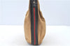 Authentic GUCCI Web Sherry Line Shoulder Bag Canvas Leather 0014288 Beige J8971