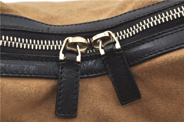 Authentic GUCCI Web Sherry Line Shoulder Bag Canvas Leather 0014288 Beige J8971