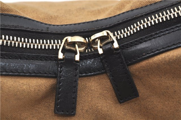 Authentic GUCCI Web Sherry Line Shoulder Bag Canvas Leather 0014288 Beige J8971