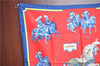 Authentic HERMES Carre 90 Scarf "CARROUSEL" Silk Navy Blue Red Box J8987