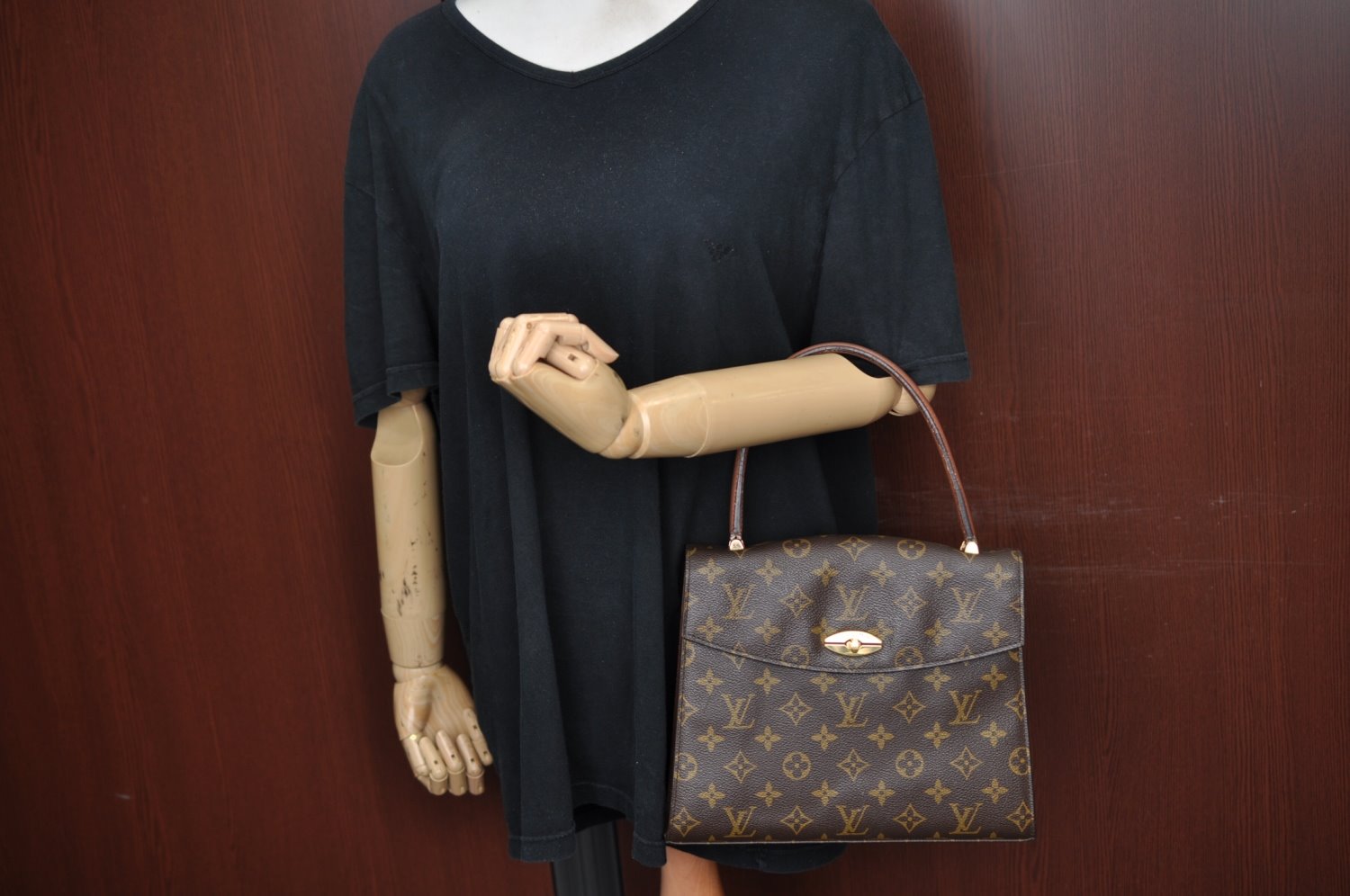 Authentic Louis Vuitton Monogram Malesherbes Hand Bag Purse M51379 LV J9027