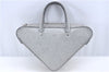 Authentic BALENCIAGA Triangle Duffle 2Way Hand Bag Leather 531048 Silver J9046